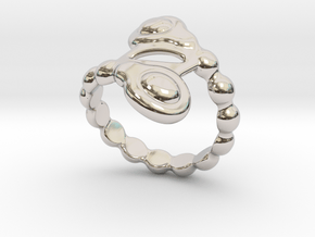 Spiral Bubbles Ring 22 - Italian Size 22 in Rhodium Plated Brass