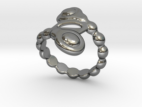 Spiral Bubbles Ring 23 - Italian Size 23 in Fine Detail Polished Silver