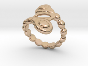 Spiral Bubbles Ring 23 - Italian Size 23 in 14k Rose Gold Plated Brass