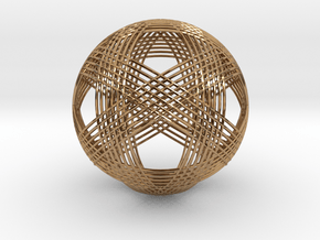 Icosahedron vertex symmetry weave 2 in Polished Brass