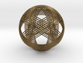 Icosahedron vertex symmetry weave 2 in Polished Bronze