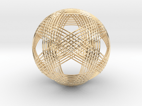 Icosahedron vertex symmetry weave 2 in 14k Gold Plated Brass