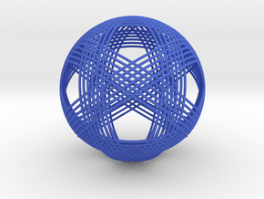 Icosahedron vertex symmetry weave 2 in Blue Processed Versatile Plastic