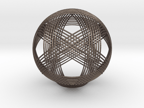 Woven Sphere in Polished Bronzed Silver Steel