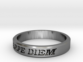 Carpe Diem US Size 10 Ring in Fine Detail Polished Silver