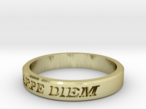 Carpe Diem US Size 10 Ring in 18k Gold Plated Brass