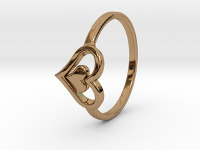 Heart Ring Size 5 in Polished Brass