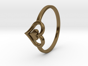 Heart Ring Size 6.5 in Polished Bronze