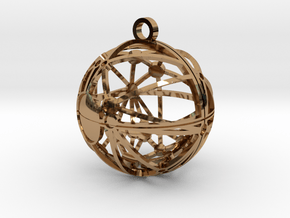 Craters of Mimas Pendant in Polished Brass