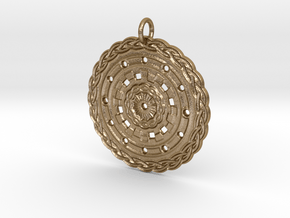 Celtic Mandala in Polished Gold Steel