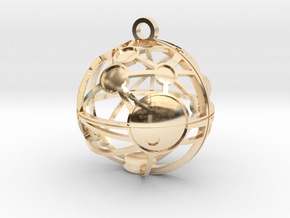 Craters of Phobos Pendant in 14k Gold Plated Brass