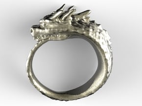 Spike Dragon's Ring in Polished Nickel Steel: 8 / 56.75