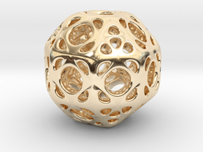 hydrangea ball 01 in 14k Gold Plated Brass