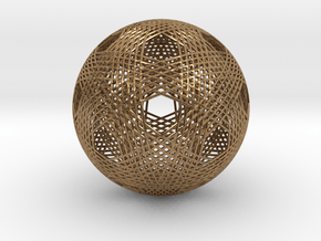 Dodecahedron vertex symmetry weave  in Natural Brass