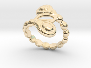Spiral Bubbles Ring 25 - Italian Size 25 in 14K Yellow Gold