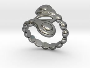 Spiral Bubbles Ring 25 - Italian Size 25 in Fine Detail Polished Silver