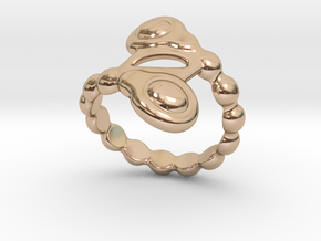 Spiral Bubbles Ring 25 - Italian Size 25 in 14k Rose Gold Plated Brass