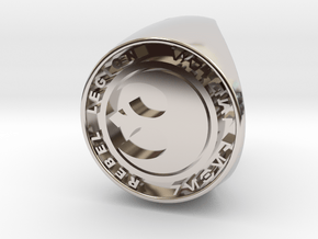 Custom Signet Ring Rebel Legion Size 6 in Rhodium Plated Brass
