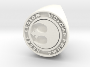 Custom Signet Ring Rebel Legion Size 6 in White Processed Versatile Plastic