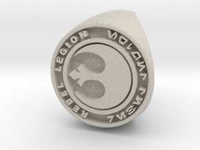 Custom Signet Ring Rebel Legion Size 6 in Natural Sandstone