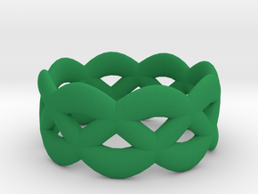 Turk's Head Ring in Green Processed Versatile Plastic