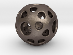 hydrangea ball 02 in Polished Bronzed Silver Steel
