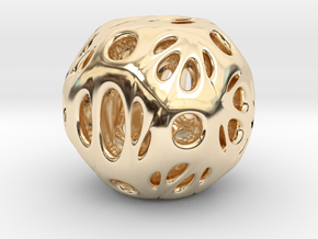 hydrangea ball 03 in 14k Gold Plated Brass