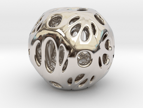 hydrangea ball 03 in Rhodium Plated Brass