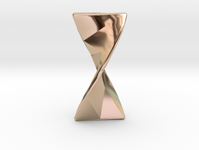 Twisty 180 Facetted Pendant 3cm tall in 14k Rose Gold Plated Brass