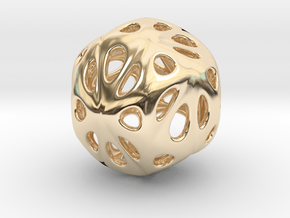  hydrangea ball 04 in 14k Gold Plated Brass