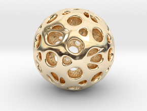  hydrangea ball 05 in 14k Gold Plated Brass