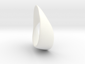 Möbius ring right hand in White Processed Versatile Plastic