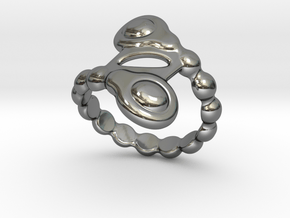 Spiral Bubbles Ring 26 - Italian Size 26 in Fine Detail Polished Silver