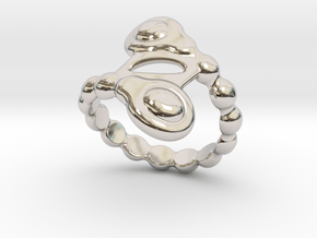 Spiral Bubbles Ring 26 - Italian Size 26 in Rhodium Plated Brass