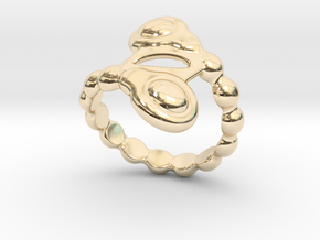 Spiral Bubbles Ring 27 - Italian Size 27 in 14K Yellow Gold