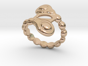 Spiral Bubbles Ring 27 - Italian Size 27 in 14k Rose Gold Plated Brass