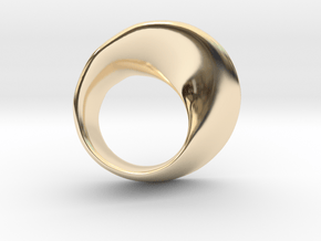 Möbius ring left hand in 14k Gold Plated Brass