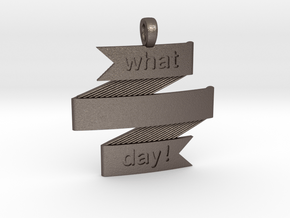 What a Day Banner Pendant in Polished Bronzed Silver Steel