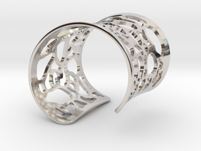 Bracelet With Holes in Rhodium Plated Brass