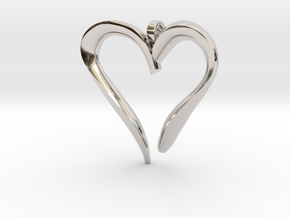 Heart Pendant in Rhodium Plated Brass