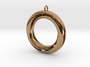 Mobius 3 Pendant in Polished Brass