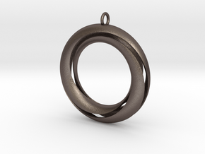 Mobius 3 Pendant in Polished Bronzed Silver Steel