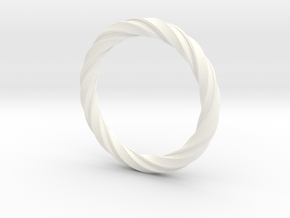 Bracelet With A Twist in White Processed Versatile Plastic