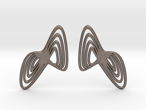 WAVE Earrings (1 Pair) in Polished Bronzed Silver Steel