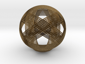 Icosahedron vertex symmetry weave in Natural Bronze