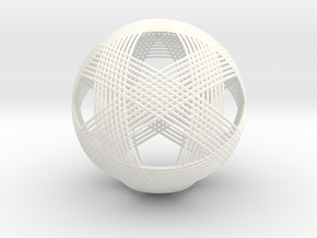Icosahedron vertex symmetry weave in White Processed Versatile Plastic