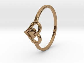 Heart Ring Size 8.5 in Polished Brass