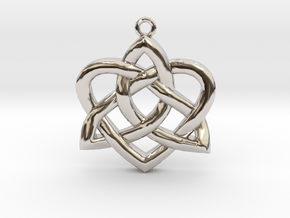 Heart Knot - small in Rhodium Plated Brass