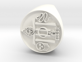 Custom Signet Ring 18 V.3 in White Processed Versatile Plastic