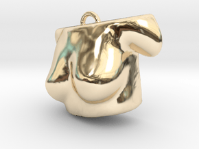 3D scared body- Pendent in 14K Yellow Gold